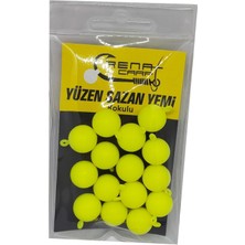 Özbience Fluo Yeşil Top Sazan Yemi 14 mm 15'li Set, Yüzen ve Kulplu