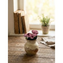 Siyah Lale Şakayık Peony Pembe Renk Yapay Çiçek 1 Demet 30 cm