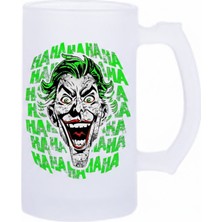 Sartre Art Joker Batman Motto Baskılı Bira Bardağı 500 ml - Büyük Boy Kulplu Cam Kupa