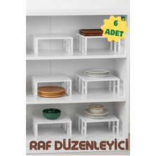 Dükkanönü 6 Adet Dolap Içi Düzenleyici Raf, Bardak Rafı, Düzenleme Rafı Org-01