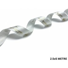 Roco Paper Co. Hayırlı Ramazanlar Yazılı Hediye Paketleme Kurdelesi, Altın Varak Saten Kurdele, 2.5cm x 5m, Krem
