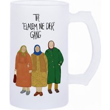 Sartre Art The Elalem Ne Der Gang Esprili Motto Baskılı Bira Bardağı 500 ml - Büyük Boy Kulplu Cam Kupa