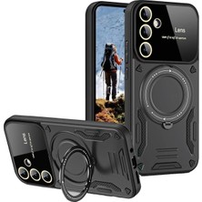 Mey İthalat Bfs  Samsung Galaxy S24 Fe Kılıf Joy Lens Standlı Kapak - Siyah