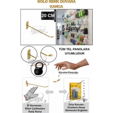Manken İstanbul 40 Adet 20 cm Delüx Koruma Kauçuklu Gold Duvara Monte Raf Kancası Suntaya Monte Kanca