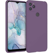 HANPORIUM General Mobile GM22 Uyumlu Silikon Kılıf - Pastel Renk Tonu Kamera Korumalı Esnek Kapak - Mor
