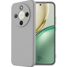 HANPORIUM Honor Magic 8 Lite Uyumlu Silikon Kılıf - Pastel Renk Tonu Kamera Korumalı Esnek Kapak - Gri