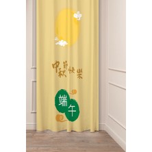 Greendecor Mutlu Dragon Festival Renkli Anime Asya Çin Kore Japon Desenli Dijital Baskılı (Tek Kanat) Fon Perde