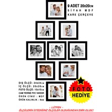 9 Adet 20X20 Çerçeve - Mdf Çerçeve - Fotoğraf Çerçevesi - Kare Çerçeve