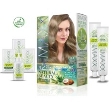 Akıllı Durak 2 Paket Natural Beauty Amonyaksız Saç Boyası 8.1 Küllü Açık Kumral (491)