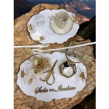 Masalsı Concept Kişiselleştirilmiş Isme Özel Yüzük Tepsisi Söz Nişan Tepsisi Özel Pleksi Tepsi Takımı