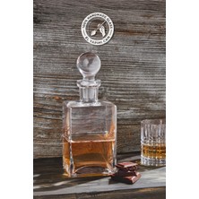 Glamis Selen Concept Polo Model El Yapımı Cam Kare Karaf Viski ve Meşrubat Şişesi