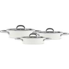 Delixa x Refika Birgül Swiss Crystal Creamy Metal 6 Parça Sahan Set Krem