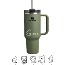 Stanley Kişiye Özel Quencher Pipetli Termos 1,18 Özel Isimli Haki