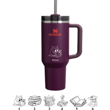 Kişiye ÖzelStanley Quencher Pipetli Termos 1,18 Özel Isimli Mürdüm