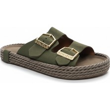 Dosa Shoes Süet Deri Örgülü Terlik