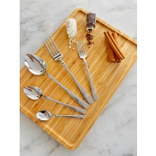 Kaveh 30 Parça 6 Kişilik 18/10  Çatal Kaşık Seti Alvina Model 304 Paslanmaz Çelik