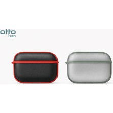 Otto Tech Airpods Pro Mat Hibrit Kılıf Siyah-Kırmızı