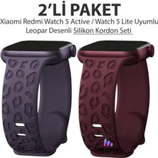 Dexmon Xiaomi Redmi Watch 5 Active / Watch 5 Lite Uyumlu Leopard Desenli 2'li Paket Silikon Kordon Seti
