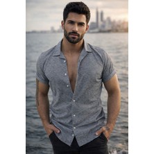 Colvis Man Slim Fit Kısakol Urban Aura Yazlık Erkek Gömlek