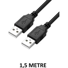 Hi-Link USB USB Uzatma Kablosu 2.0 Iki Ucu Erkek Erkek 1.5 Metre (C To C Kablo)