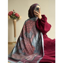 Qalortex Scarf Etro Desen Şal-Bordo