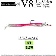 Özbience Parlak Glow Pink Glitter Raglou Silikon Yem, 100 Mm, 10 Gr, Jig Series