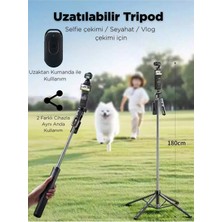 Y26 Uzatılabilir TRIPOD-MONOPOD-180 cm Uzunluk-Kumanda-2 Farklı Cihazla Aynı Anda Kullanım