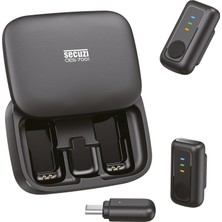 Secuzi Mini Mic 2 Kişilik Kablosuz Yaka Mikrofonu / Youtube / Podcast / ENC