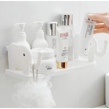 Safir Banyo Şampuan Kozmetik Raf Organizatör | Mutfak Baharat Kavanoz Yapışkanlı Raf (Fil Raf)