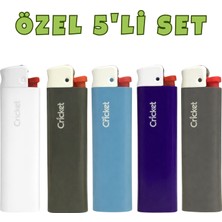 Cricket Cep Boy Taşlı Çakmak – Mum Alev 5’li Set Renkli