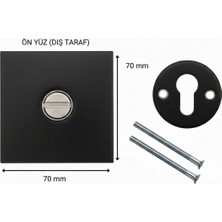 Yuma Yuma Çelik Kapı Rozet Aksesuarı Siyah Kare