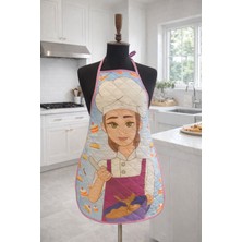 Limon Soft Kapitoneli Sıvı Geçirmez Leke Tutmaz Mutfak Önlüğü Dijital Baskılı Önlük Bake Girl