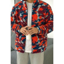 Genius Store Oversize Peluş Tam Fermuarlı Sweatshirt Peluş Içi Polarlı Sherpa Kumaş Sweatshirt