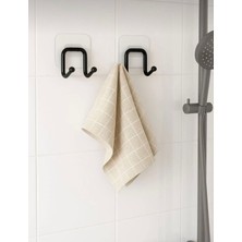 Alsi Home Güçlü Yapışkanlı 2 Adet Çift Kancalı Banyo Mutfak Askısı Metal Askılık Duvar Askı Organizer