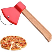 Akıllı Durak Pizza Kesici Bambu Saplı Balta Görünümlü Oval KESICIRA311 (491)