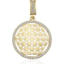 Hakan Mücevherat Taşlı Yaşam Çiçeği Kolye Ucu 14 Ayar Altın