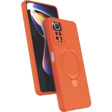 Lvsqvr Newface Xiaomi Redmi Note 12 Pro 4g Regal Magsafe Standlı Kapak - Turuncu