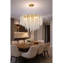 LED Yeni Model 60 cm Ağaç Kristal Lüx  Salon Avize Gold Ithal Kasa
