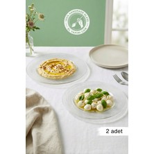 Glamis Selen Concept Plak Model El Yapımı Cam Servis ve Yemek Tabağı 2'li Set