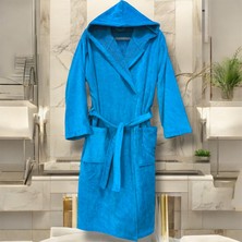 Kadife Kapüşonlu Bornoz  %100 Pamuk