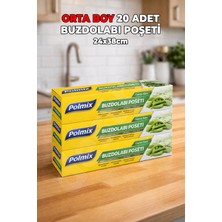 Destpak 20 Adet Orta Boy Buzdolabı Poşeti - Ekstra Sağlam - Sızdırmaz - Buzluk Poşeti - 24X38CM