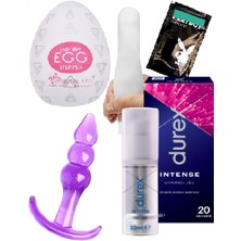 Durex Intense Kadın Uyarıcılı Jel + Analplug + Yumurta Mastürbatör Bi'çift&erkek Duble Fantezi Set C-8085&CAMAN3