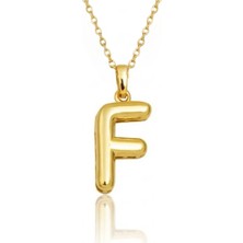 Hakan Mücevherat F Harfi Balon Model 14 Ayar Altın Kolye