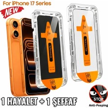 Nexiva Iphone 17 Pro Ile Uyumlu 1 Adet Hayalet 1 Adet Şeffaf Kolay Takma Aparatlı Ekran Koruyucu 5d