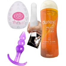 Durex Ylang Ylang Uyarıcılımasaj 200ML + Bi'çift&erkek Arkalı Önlü Zevkseti Egg Mas.türbatör + Analtıpa C-8085&CAMAN3