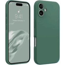 Iphone 16 Plus Kılıf First Silikon - Koyu Yeşil