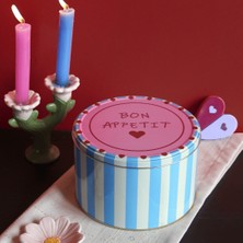 Sarkap Home Bon Appetit Yuvarlak Metal Kutu - Mavi