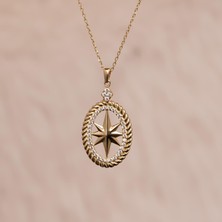 Hakan Mücevherat Tasarım Kuzey Yıldızı 14 Ayar Altın Kolye