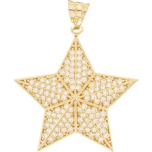 Hakan Mücevherat Taşlı Yıldız 14 Ayar Kolye Ucu