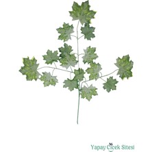 Yapay Çiçek Sitesi Yapay Çınar Ağacı Dalı 15 Yapraklı 65 cm 12 Adet Mat Yeşil